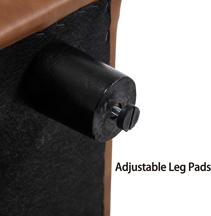 55" End of Bed Storage Bench Ottoman for Bedroom, Faux Leather Upholstered Entryway Bench Long Window Seating for Corner/Living Room/Recption Room/Office/Shop, Brown