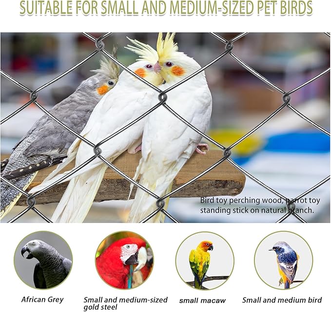 Bird Toys, Natural Parrot Toys for Small Macaws, Budgies, Lovebirds, Finches, Small and Medium Sized Birds Peppercorn Wood Apple Tree Perch Wood Set