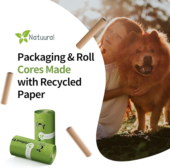 Poop Bags for Dogs-1050 Counts, 70 Rolls With a Free Dispensers, Doggie Poop Bags Made of Cornstarch, Extra Thick and 100% Leak Proof (Green)