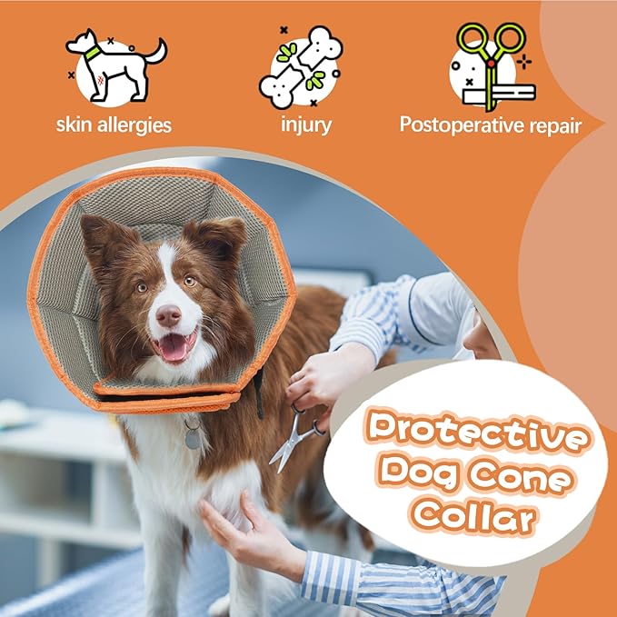 Dog Cone Collar Soft Cone for Medium Dogs After Surgery Adjustable Elizabethan Collar for Dogs to Stop Licking Wounds, Biting Stitches Professional Pet Recovery Cones E-Collar for Dog