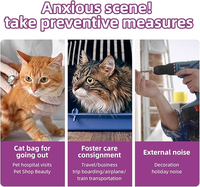 Cat Calming Pheromone Spray Kit Feline Calm Pheromones Vet Recommended Drug-Free Anxiety Relief for Multi-Cat Homes,Stops Scratching & Urine Marking,60-Day Supply | Drug-Free (2 * 60 mL)