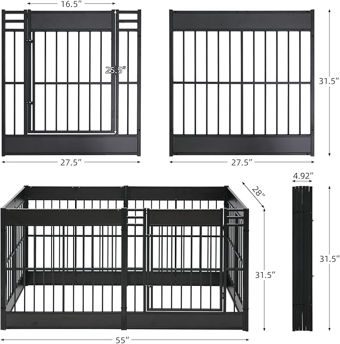 Dog Playpen, 31.5" Height Dog Pen Indoor, Heavy Duty, Safe and Sturdy, Furniture Style Puppy playpen