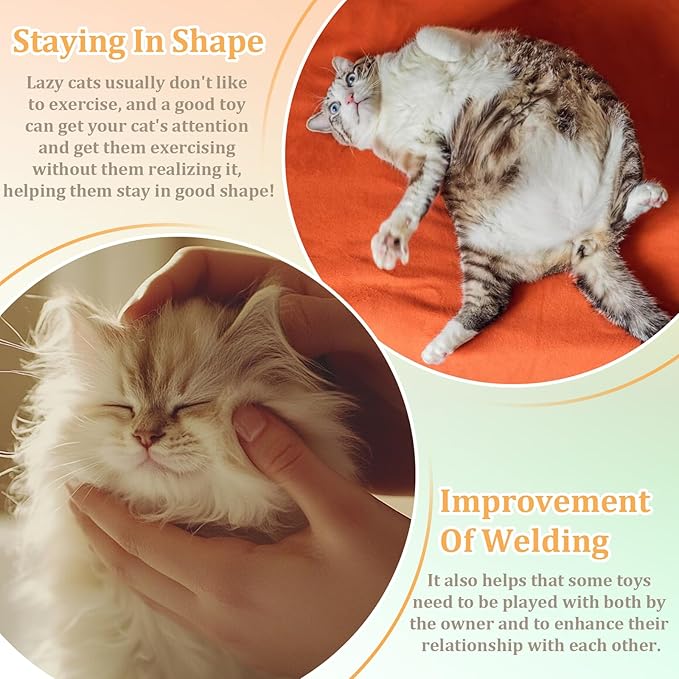 6 Pcs Bouncy Ball for Cats, Colorful Fuzzy Bouncy Cat Worm Toy Ball Fuzzy Worms (Balls Colors are Random)