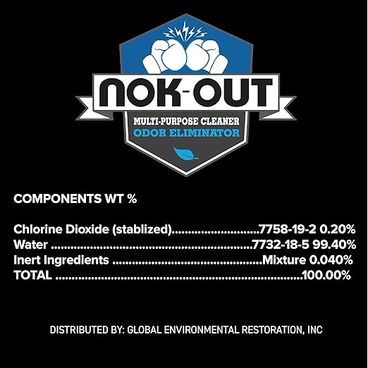 NOK OUT Odor Remover, Pet Deodorizer and Cleaning Spray, Made in the USA, 1 Gallon, 4-Pack
