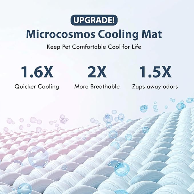 MICROCOSMOS Summer Cooling Mat & Sleeping Pad- Water Absorption Top, Materials Safe, Easy Carry, EZ Clean. Keep Cooling for Pets, Kids and Adults.(Dark Grey, 28" x 22")