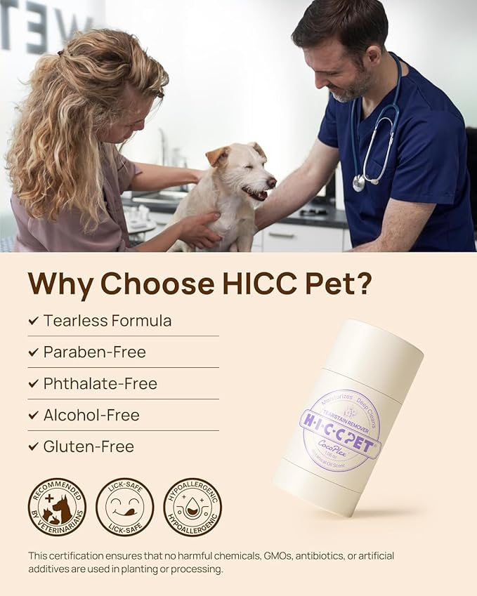 HICC PET Tear Stain Softening Balm All-Natural Tear Stain Remover for Dogs and Cats - Softens & Prevents Tear Stains, Soothes Redness Sensitive Eyes, Long-Lasting Moisturizing Eye Care - 0.53 oz