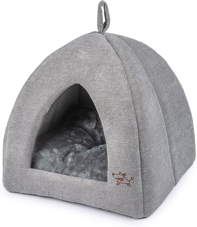 Best Pet Supplies Pet Tent-Soft Bed for Dog and Cat by - Gray, 20" x 20" x H:22"