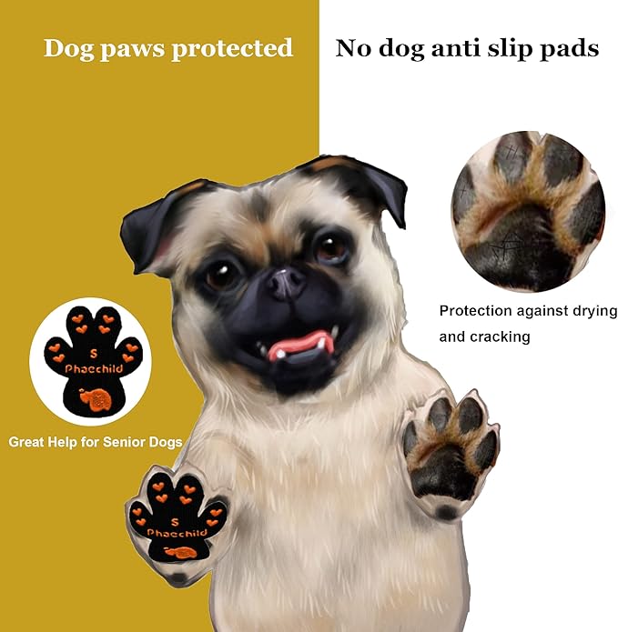 Dog Paw Pads Anti-Slip Grips,Dog Paw Protectors for Senior Dogs on Hot Pavement,Provides Traction to Keep Them from Slipping on Smooth Floors 20 sets-80 Pads Multicolor XL
