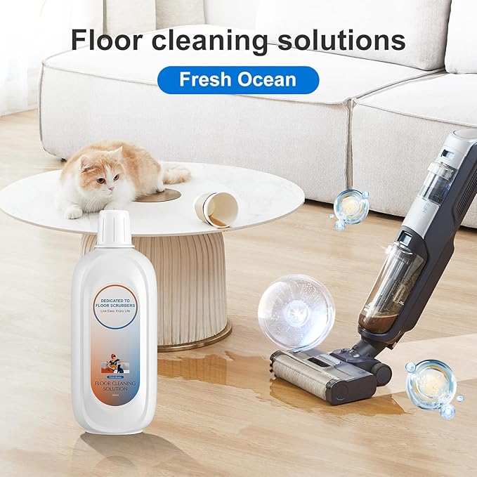 Floor Cleaning Solution Compatible With Tineco , Deep Cleans for Multiple Hard Floors, Suitable With All Robot Vacuums with Mopping and Cordless Wet/Dry Vacuum Mop Cleaner (Fresh Ocean 1 Bottle)