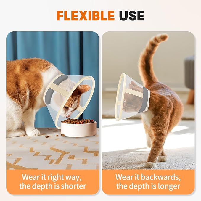 Cat Cone Collar Soft- Adjustable Comfortable Air Mesh Recovery Cone After Surgery to Stop Licking and Scratch, Alternative to Plastic Elizabethan Collar for Cat, Whiskers Freedom (Grey, S)