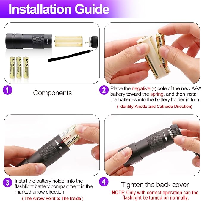 Black Light UV Flashlight,Vansky Blacklight 12 LED Urine Detector For Dog/Cat/Pet Urine & Dry Stains and Bed Bug On Carpets/Rugs/Floor,Matching with Pet Odor Eliminator