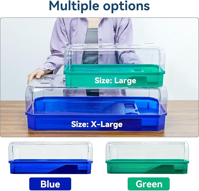 Aquatic Turtle Tank Habitat Kit Stone+Filter+Heat Lamp Enhancing Interaction with 360° Viewing, Standalone Filtration, DIY Creative Zone, Enriched Living (Green, XL[Without Light])