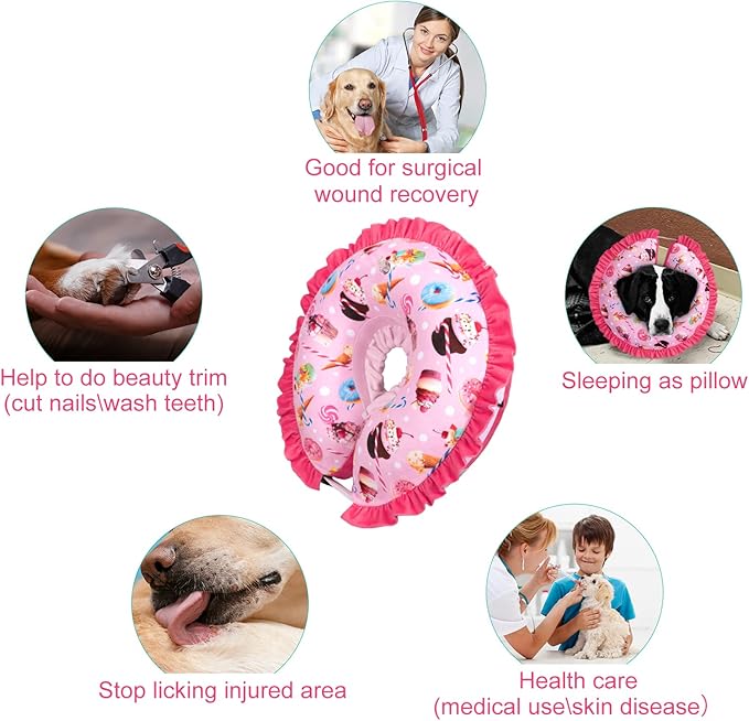 CuteBone Inflatable Cat Cone Collar to Stop Licking After Surgery-Double Adjustable Neck Range P23SO00102S