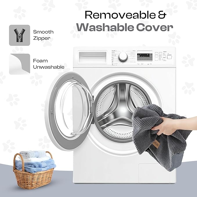 Dog Stairs for High Beds Up to 30", Extra-Tall 24.5" 5-Step Foam Pet Ramp with Washable Cover, Gentle Slope Steps, Bed & Couch Ladder for Small Medium Dogs & Senior Cat, Puppy Climbing Stairs