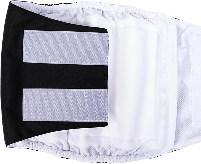 CuteBone Dog Diapers Male Washable Belly Band for Male Dogs Wraps Black 3pcs a Pack DM44L