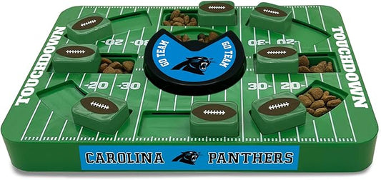 Pets First NFL Carolina Panthers Large Puzzle Toy, Interactive Treat Dispenser, Slow Feeding Toy for Dogs