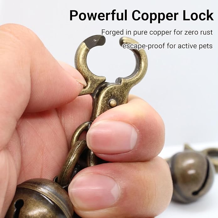 Copper Bells for Dog Collars with Snap Clips - Made of Pure Copper for Dogs/Cat - Clear Sound & No Rust - Save Birds Wildlife, Know Where Your Pet Christmas Sounds