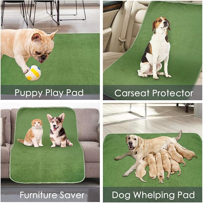 Washable Pee Pads for Dogs, Extra Large Reusable Dog Pee Pad, Waterproof Pet Mat, Dog Playpen Mats for Puppy Training Whelping Playpen Pads