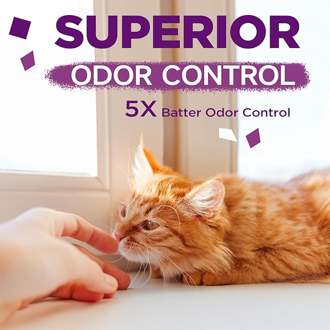 Made4Pets Cat Litter Crystals Kitty Litter Odor Control Crystal Litter Non Clumping No scooping Low Dust, Low Tracking, Lightweight, Dehydrates Waste,Lavender– 19.8 lbs (6 x 3.3 lb Packs)