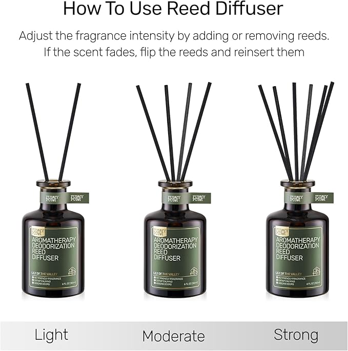 Reed Diffuser for Pet Odor Elimination, Osmanthus, Non-Toxic & Pet-Friendly Air Freshening, 6 Oz