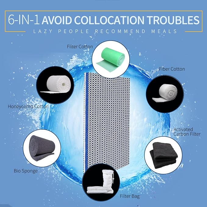 Aquarium Filter Media, Newly Premium 8-Layer Filter Pads for Aquarium, Fish Tank Sponge Pad Foam Filter Accessories for Pond (15.7"x11.8",1pack)