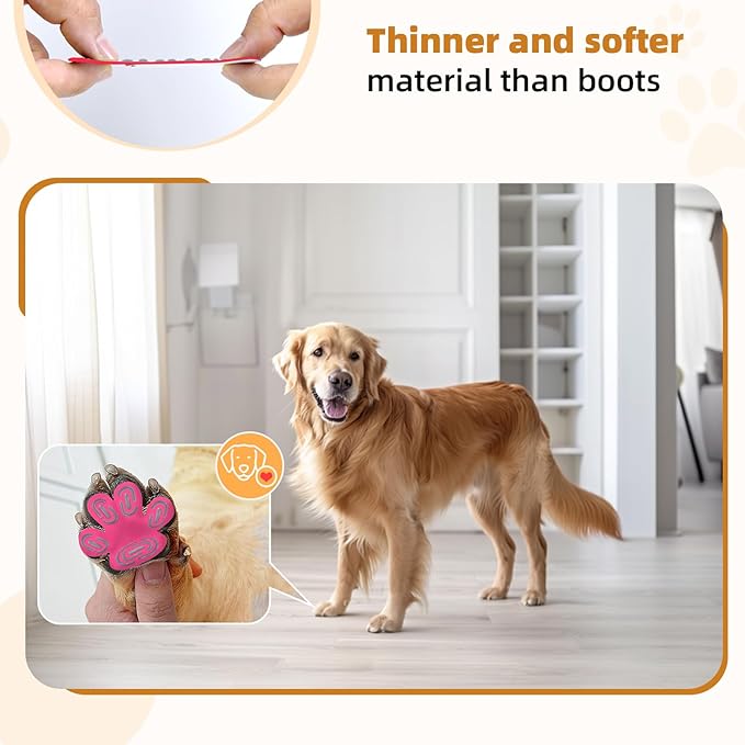Non-Slip Dog Paw Protector Pads for Senior Dogs, Dog Paw Adhesive Pads on Hardwood Floor,Senior Pets Essentials with Strong Traction,Rubber Grippers,Pink,12 Sets 48 pc XXL