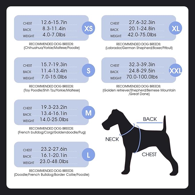 FUAMEY Recovery Suit,Soft Breathable Pet Bodysuit E-Collar & Cone Alternative Surgical Suit Puppy Wear, Anti Licking Wounds Doggie Onesie for Small Medium & Large Pets Dogs,cats,XXL(chest:32.3-39.3)