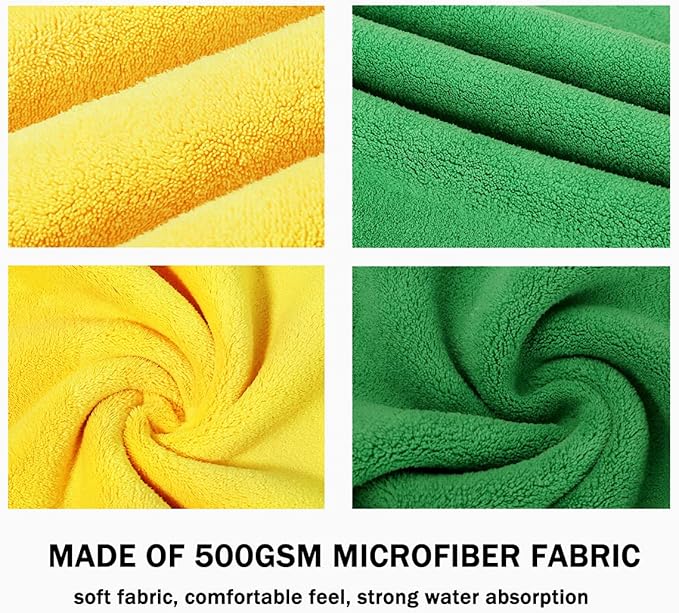 Dog Towel - 2 Pack Large Dog Bath Towel Super Absorbent Microfiber Beach Towels for Quick Drying Small Medium Large Dogs and Cats, Machine Washable,55.1x27.5 inch,Yellow Green