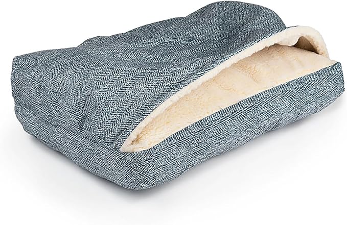 Snoozer Pet Products Luxury Rectangle Cozy Cave Dog Bed with Microsuede, Showdog Collection, Extra Large, Palmer Indigo