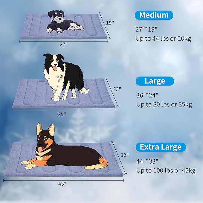 Cooling Mat for Large Dogs - Double-Sided Waterproof & Cool, Q-MAX>0.47, Portable Dog Cooling Mat for Summer. (M (28''x20''))
