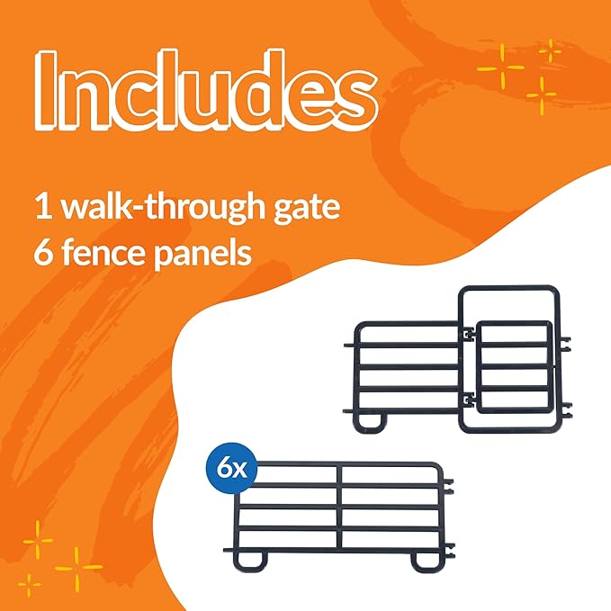 Big Country Toys 7-Piece Corral Fence Panel Set - 1:20 Scale - Farm Toys - Toy Fence Panels