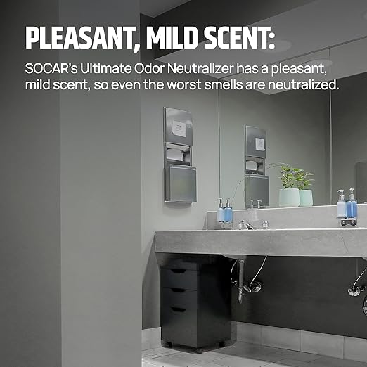 SOCAR - Odor Neutralizer 128oz Liquid REFILL - Odor Eliminator for Home, Office, Gym, Car. Eliminates Odors from Pets, Cooking, Sports Gear, Urine, Vomit & Unwanted, Strong Odors