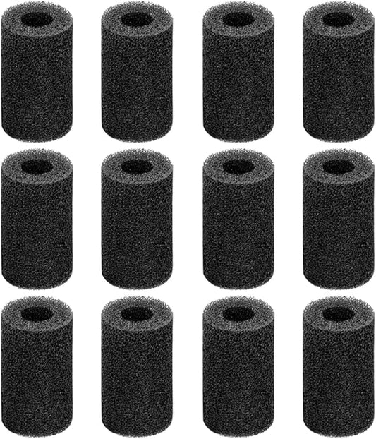 AQUANEAT 12-Pack Pre-Filter Sponge for Aquarium Shrimp Fry Fish Tank Filter 1” Intake, Replacement Foam Cover