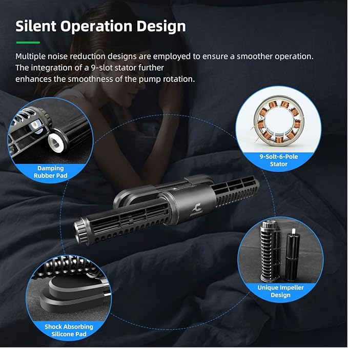 CONQUERALL CHS-15 DC 24V Pump 3500~13000L/H 15W Wave Maker Adjustable for 30-90 Gallon Fish Tank