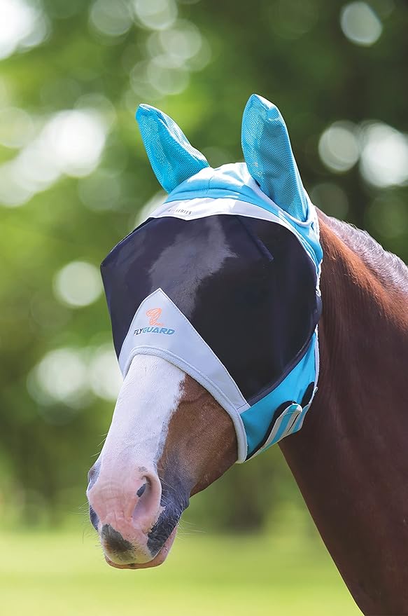 FLYGUARD FINE MESH Fly MASK with Ears (XS Pony, Teal)