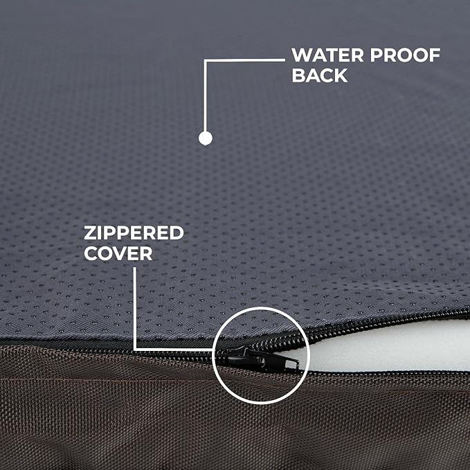 Best Pet Supplies Cute Dog Crate Mat Flat Bed with Waterproof Exterior, Thick Orthopedic Egg Foam Mattress, and Soft Sherpa Fleece Cover for Small, Medium, and Large Breeds - Brown, 41X29X4