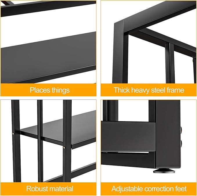 Akenow 55-75 Gallon Fish Tank Stand with Storage Shelf, 48.5 x14.9 x 29.2 Inch Aquarium Stand, Turtle Tank, Reptile Terrariums and Breeder Tank Stand,980LBS Capacity, Black