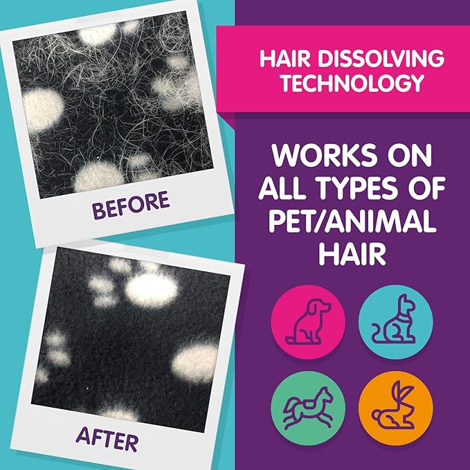 Vamoosh Pet Hair Dissolver | No Harmful Chemicals | Safe for Pets | Patented Pet Hair Dissolving Formula | Removes Odor | Dissolves Dog, Cat & Animal Fur | Easy to Use | 3 Sachets (Pack of 2)