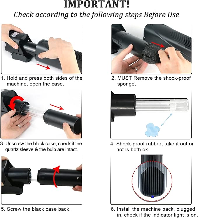 COOSPIDER Aquarium Filter Sun JUP-01 for 40-80 Gallon Tank Clear, U-V Fish Tank Green Clean Machine Submersible Pump w/ 1 Spare Bulb + 2 Replace Filter