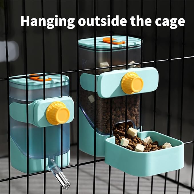 PODOO 24oz No Drip Bunny Water Feeder, Rabbit Water Dispenser, Hanging Automatic Pet Water Dispenser, Hanging Outside or Inside The Cage for Ferret Guinea Pig Rat Cat Puppy (Water)