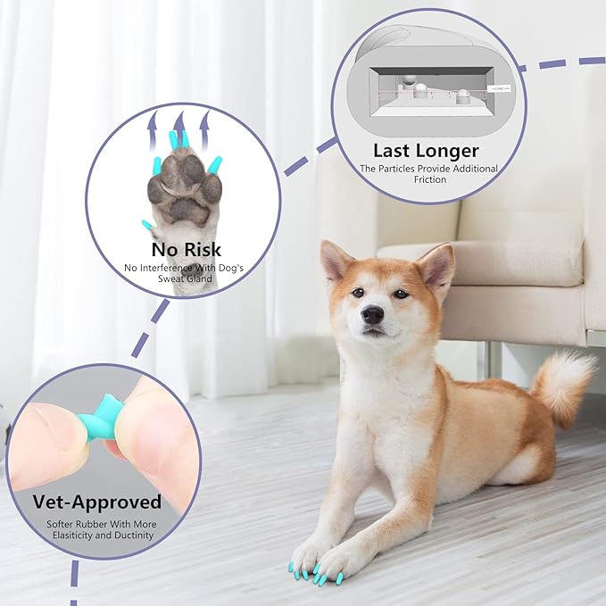 Nail Grippers for Dogs - Dog Anti Slip, Toe Grippers for Senior Dogs, Stop Sliding on Hardfloor, Two Ways of Use, Dog Paw Protector, Increase Traction, Reduce Pain & Struggle (45PCS/Pack)
