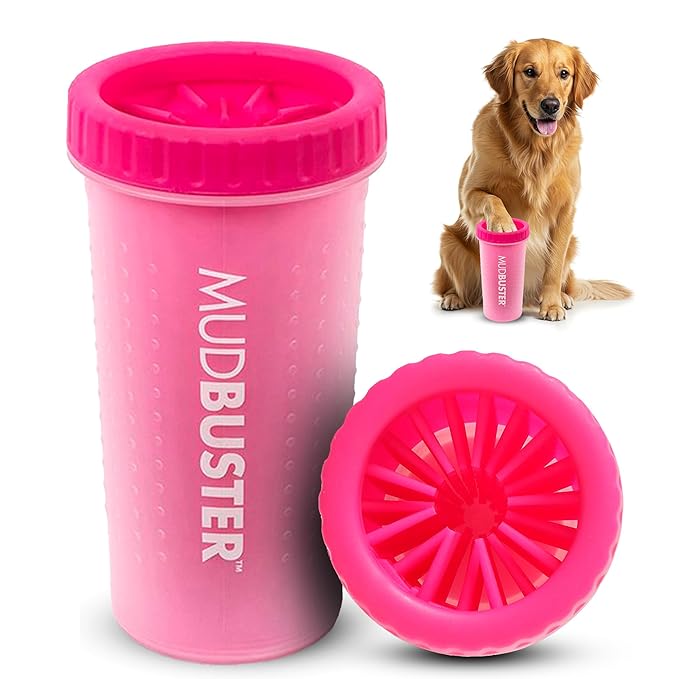 Dexas MudBuster Portable Dog Paw Cleaner, Pink Large Pet Supplies and Accessories