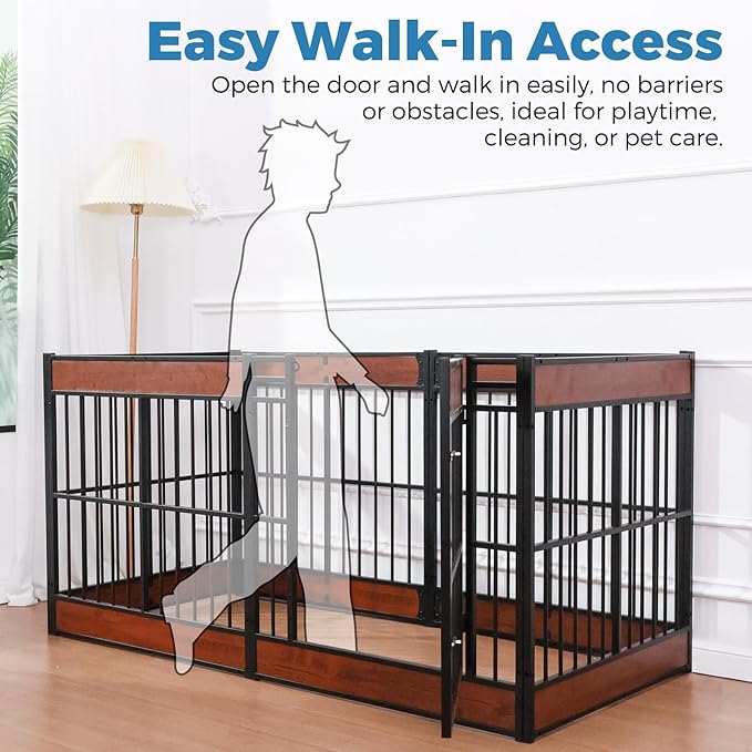 Dog Playpen, 35.4" Height Dog Pen Indoor, Heavy Duty, Safe and Sturdy, Furniture Style Puppy Pen