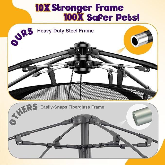 Extra Large Catio Outdoor Cat Enclosure Rywell 2-Tier Cat Tent for Patio, Balcony, Indoor & Camping, Foldable Outdoor Cat Playpen with Windows, Weatherproof Sunproof (Carry Bag Included)