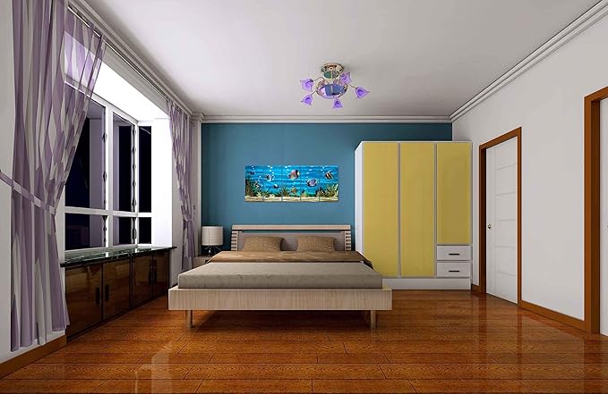 SYGALLERIER School Of Fish Metal Wall Art Handcrafted 3D Coastal Aluminum Artwork Modern Abstract Sea Styles Wall Accent in Blue Green Silver Color for Living Room Bedroom Bathroom Decor