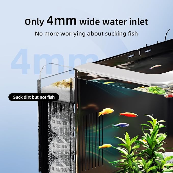 Betta Fish Tank, 2.5 Gallon Aquarium Kit with Modular Filtration, Heater, Light, Self Cleaning, Oxygenation, Small Fish Tank for Goldfish, Guppy, Shrimp