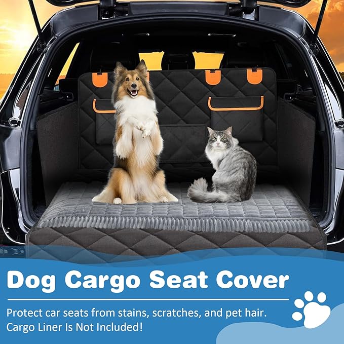 VClife Dog Car Seat Cover for Backseat Extender, Anti Slip Dog Bed Mat Travel Blanket, Pet Friendly Backseat Cover for Cars, SUVs, Small Trucks, Back Seat Extender Protector (Light Gray, 59"×27.6")