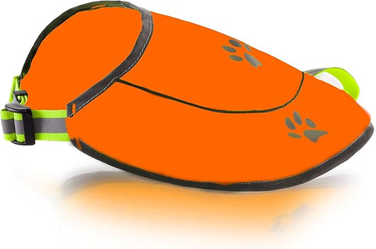 Dog Reflective Vest - Comfortable Jacket Safety Hunting, High Visibility for Dogs with Elastic Straps and Clasp Closure- Orange,X- Large