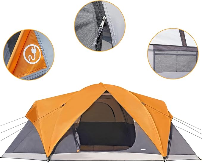 Amazon Basics Camping Tent, 3-Season Dome Design with Rainfly