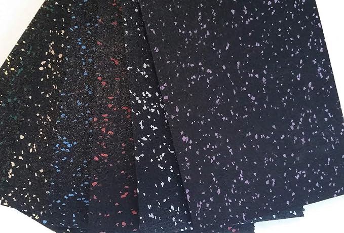 American Floor Mats 1/4in (7mm) Thick 10% Blue 4' x 12' Heavy Duty Rubber Rolls, Protective Exercise Mats, Home Gym Rubber Flooring